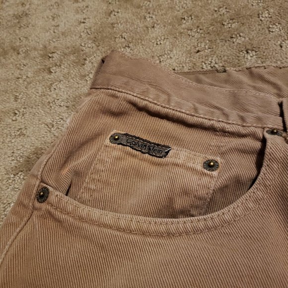 Vintage Calvin Klein Jeans Men's 38 Tan Made in USA Easy Fit Stonewash Denim 90s - Picture 6 of 14